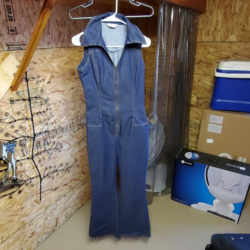 Topshop denim jumpsuit